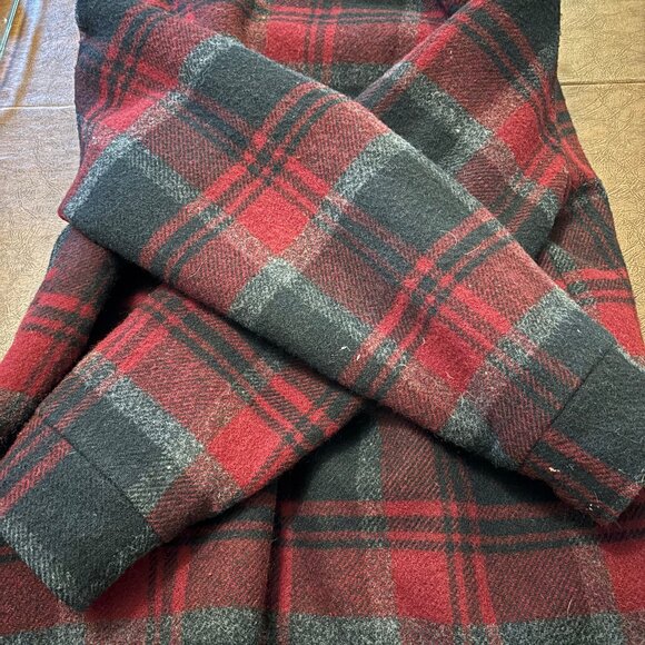 Woolrich Fleece Lined Wool Jacket 90s Vintage Men's Plaid Zip Medium - Picture 8 of 8